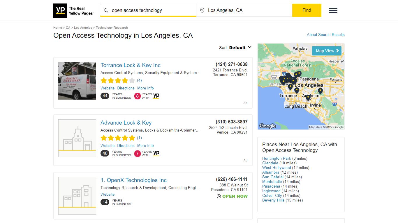 Open Access Technology in Los Angeles, CA with Reviews - YP.com